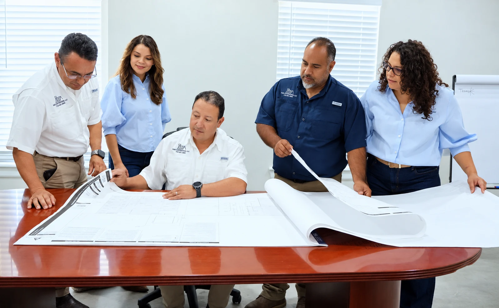 Reviewing drawings and coordinating the details.